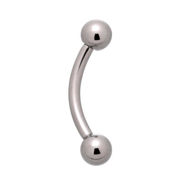 Blue Banana Polished Titanium Curved Barbell (Silver) | Body Piercing jewelry