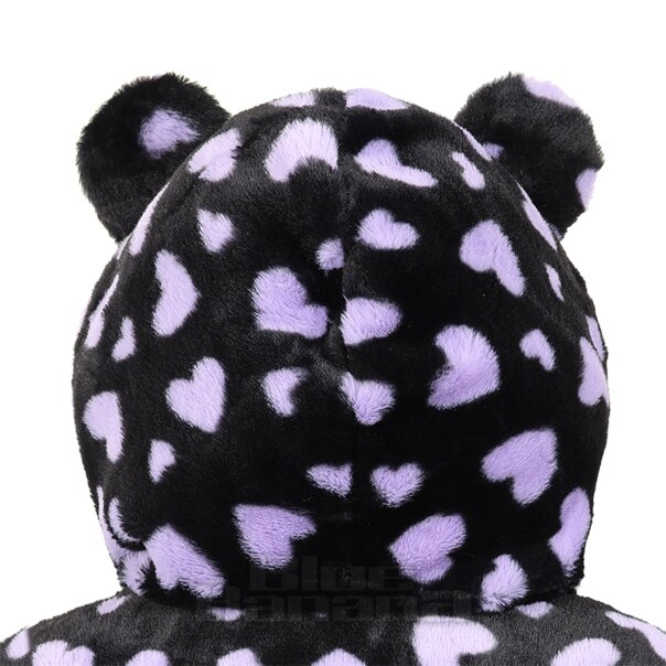 Banned Nanami Kawaii Hearts Hoodie (Black/Purple) | Blue Banana
