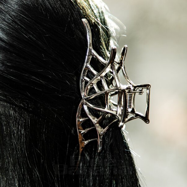 Spider Web Hair Clip (Silver) | Blue Banana