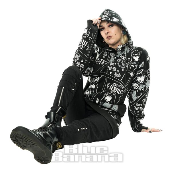 Heartless Zertifizierter Wahnsinniger Kapuzenpullover (Schwarz) | Blue Banana