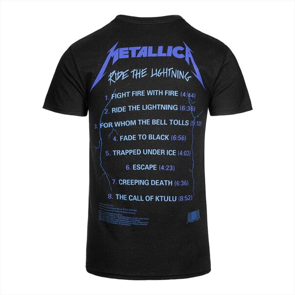 Metallica Ride the Lightning T-Shirt (Black) | Official Band Merch | Band T Shirts
