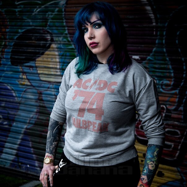 Official Ac/Dc 74 Jailbreak Crew Neck Sweatshirt (Grau) | Band-Merchandise DE