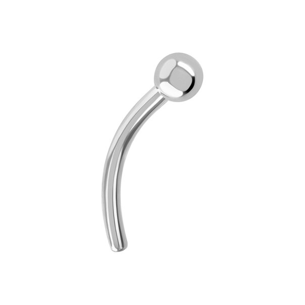 Blue Banana Polished Titanium Threadless Curved Bar 3mm Ball (Silver) | Threadless Piercing jewelry