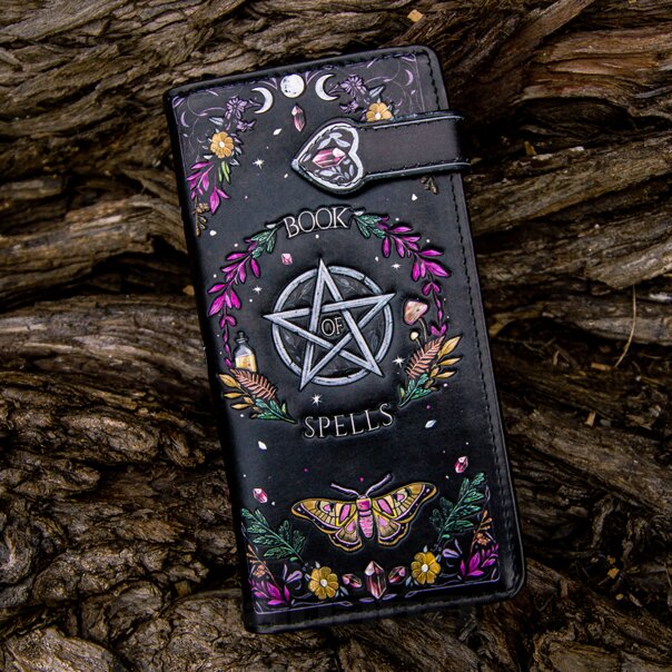 Nemesis Now Buch Der Zaubersprüche Witchy Geldbeutel (Schwarz) | Blue Banana