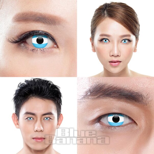 Blau/Weiße Kontaktlinsen mit argentinischer Flagge (30 Tage) | Coloured Contacts