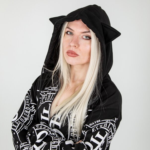 Heartless Cat Craft Hoodie (Black/White) | Blue Banana UK