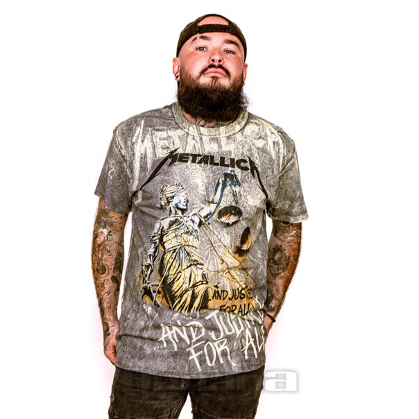 Metallica Justice Neon T Shirt Imprimé Officiel Musique (Gris)