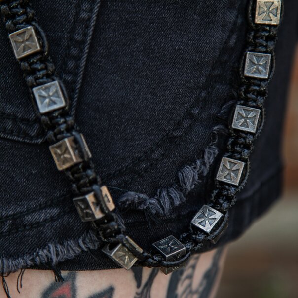 Llavero con cordón cruzado de plátano azul (negro) | Accesorios alternativos