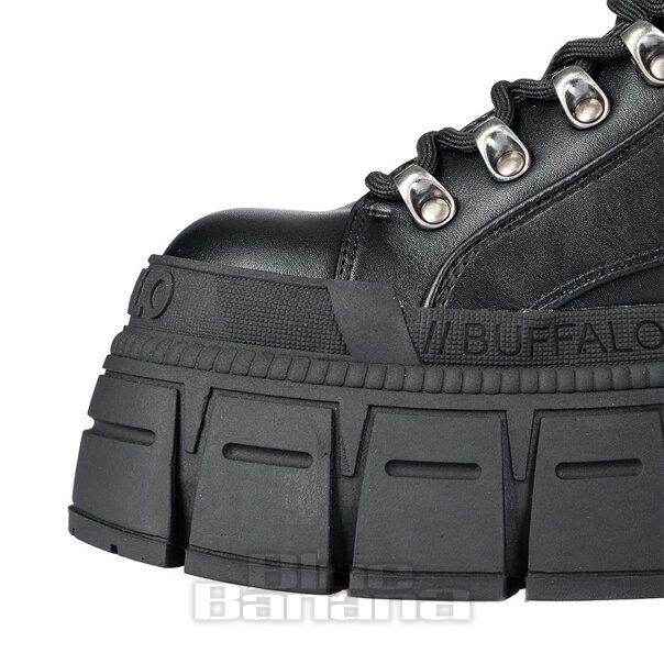 Chaussure végane Buffalo Gospher Hike (noire) | Blue Banana Footwear