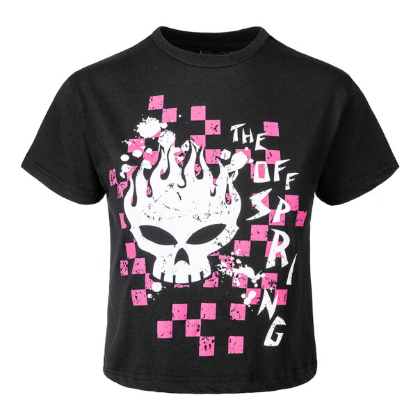 Camiseta corta con estampado de calaveras de The Offspring (negra) | Camisetas cortas de grupos musicales
