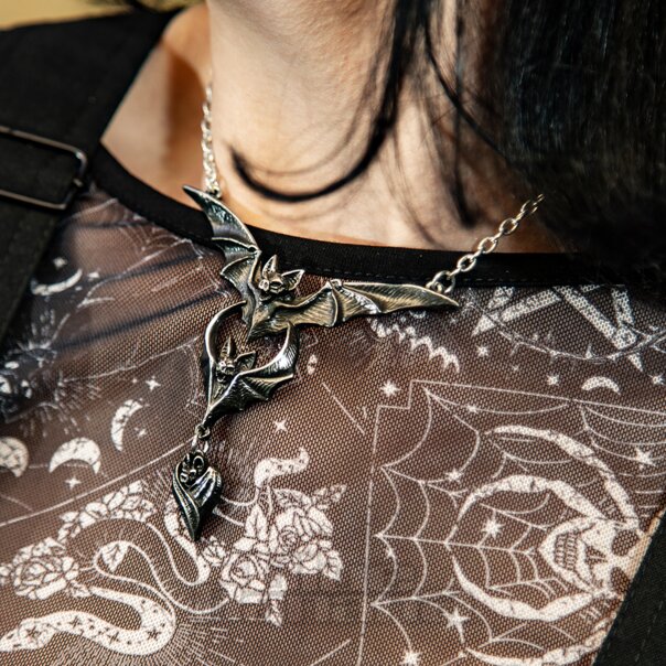 Alchemy Gothic Evil-Lution Necklace (Silver) | Blue Banana Accessories