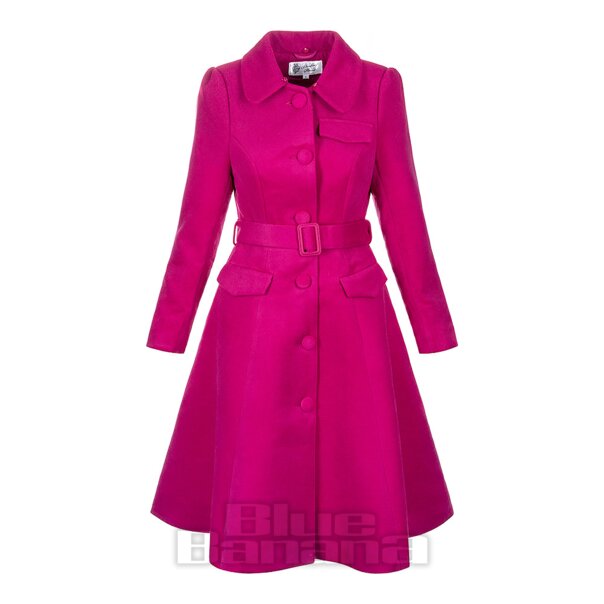 Bleeding Heart Pink Fur Collar Coat | Vintage Fashion