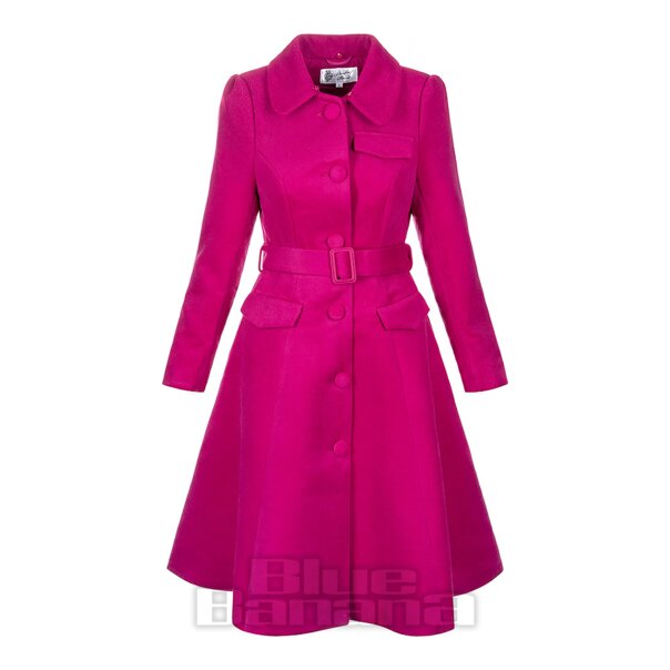 Bleeding Heart Fur Collar Coat (Pink)