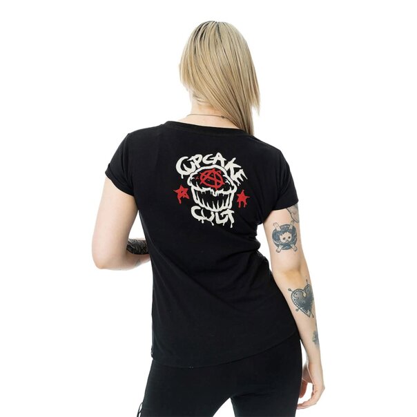 Cupcake Cult Ritual Bunny T-Shirt (Black/Red) | Alternative Print T-Shirt