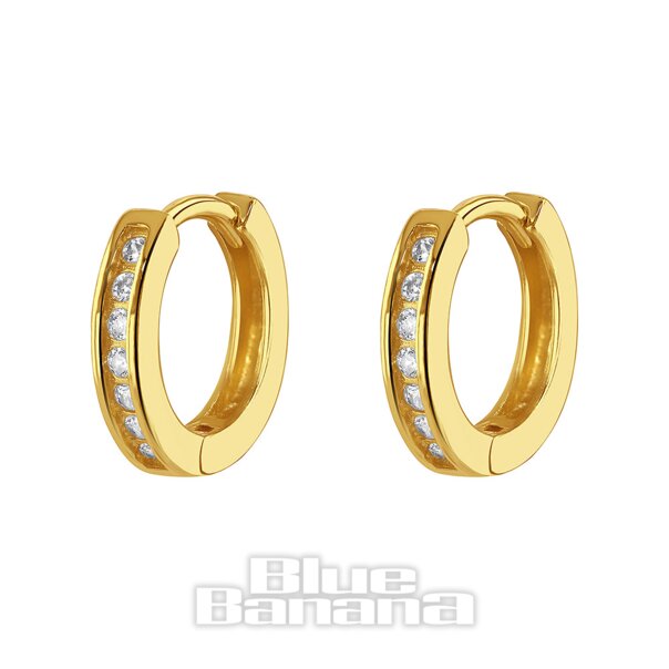 Blue Banana Vergoldet Kristallreihe  Clicker-Hoops (Paar)| Body Piercing Jewellery