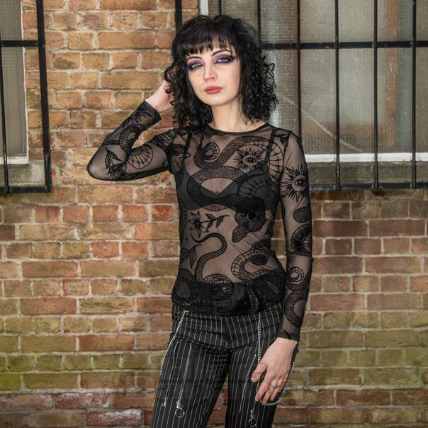 Hell Bunny Snake Charmer Top (Black) | Blue Banana