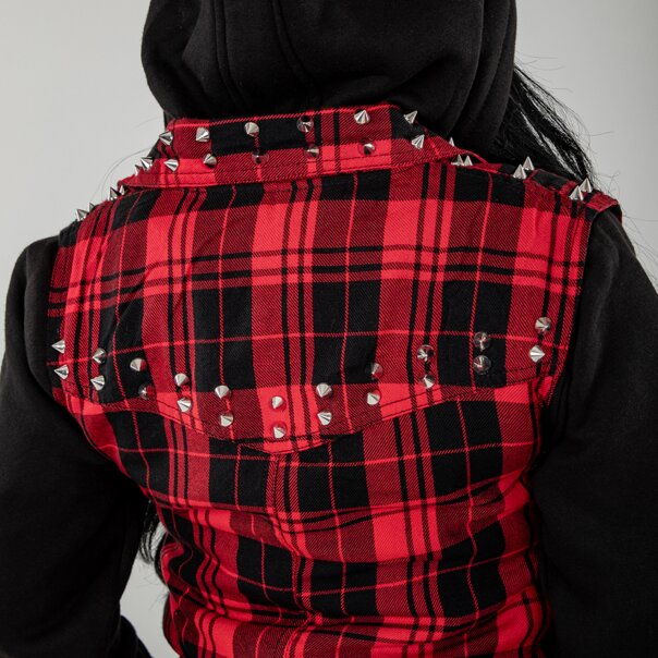 Heartless Evilyn Red & Black Check Jacket | Blue Banana UK