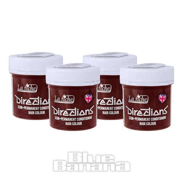 La Riche Directions Pillarbox Red Semi-Permanent Colour Kit, Hair Dye 4 Pack 80ml