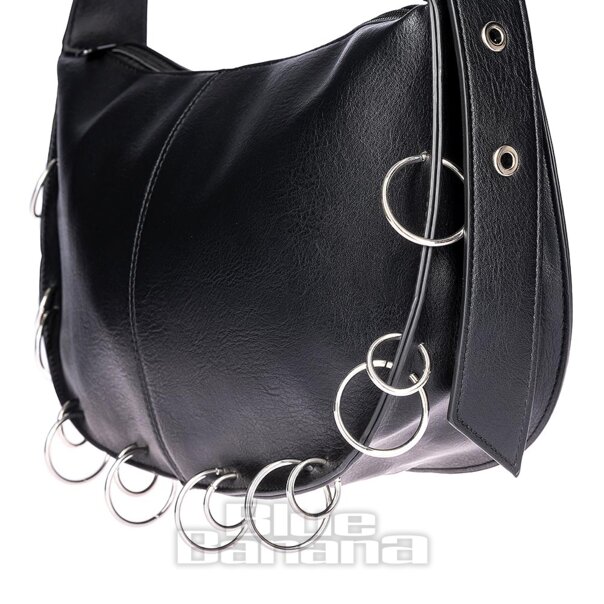Banned Iron Halo Hobo Bag (Black) | Alternative Accessories | Alternative Handbags