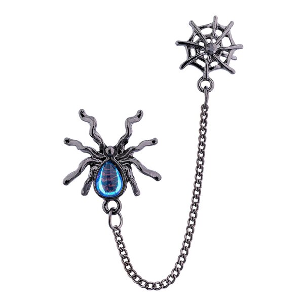 Blue Banana Spider Chain Web Earring (Black) | Alternative Fashion, Goth Clothing