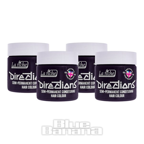 Tinte capilar de La Riche Directions Pack de 4 botes (Plum Purpled - rojo pintura)