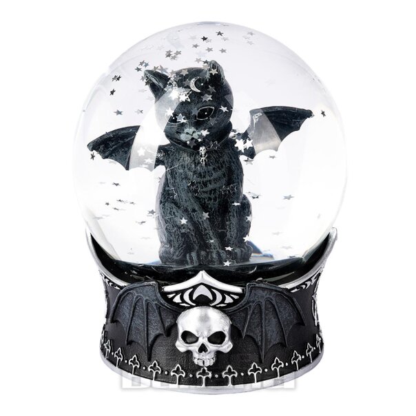Nemesis Now Malpuss Snow Globe (Black) | Blue Banana