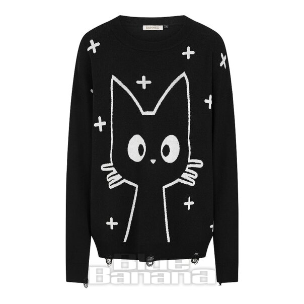 Banned Lumi Cat Jumper (Black) | Blue Banana