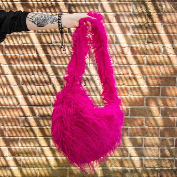 Blue Banana Long Fur Bag (Hot Pink) | Alternative Accessories