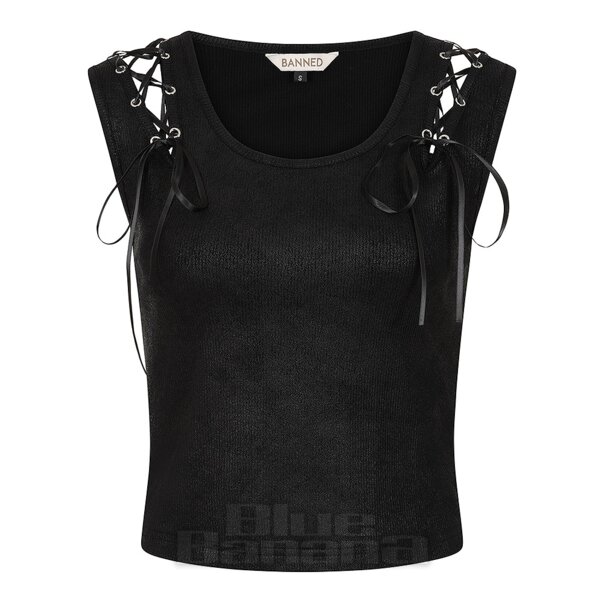 Banned Rogue Ribbon Top (Black) | Alternative Fashion, Goth Clothing