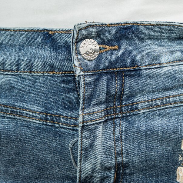 Banned Denim Dita Shorts (Blue) | Alternative Fashion, Goth Clothing