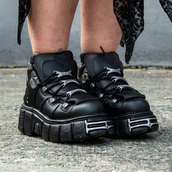 New Rock Vegan Ankle Boots, New Rock M-106-VS1 Goth Shoes