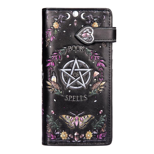 Nemesis Now Book of Spells Witchy Embossed Purse (Black) | Blue Banana