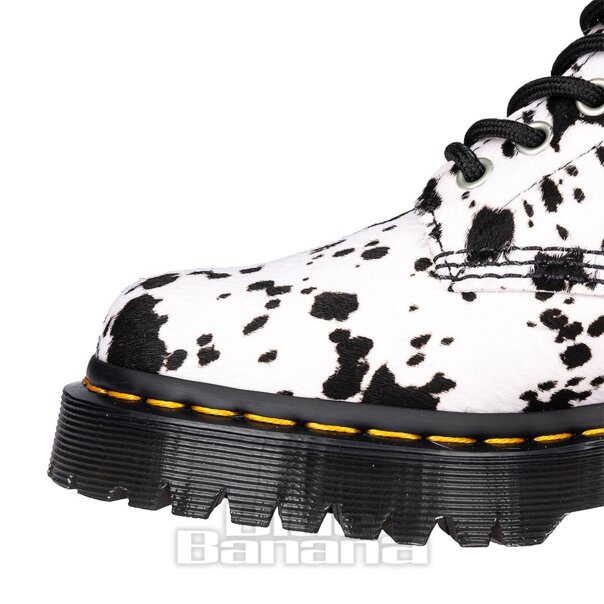 Dr Martens 1460 Bex Dalmatian Hair-On Leather Boots (Black/Cream) | Dr Martens Boots