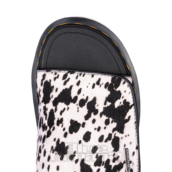 Dr Martens Zebzag Dalmatian Slider (Black/Cream) | Dr Martens Sandals
