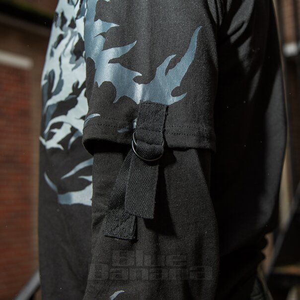 Heartless Akumu Top (Black/Grey) | Alternative Fashion, Goth Clothing