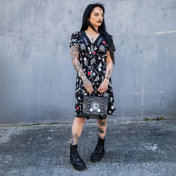 Hell Bunny Leah Mini Dress (Black) | Alternative Mini Dresses