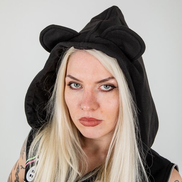 Heartless Hex Bear Varsity Jacket (Black) | Gothic Clothing