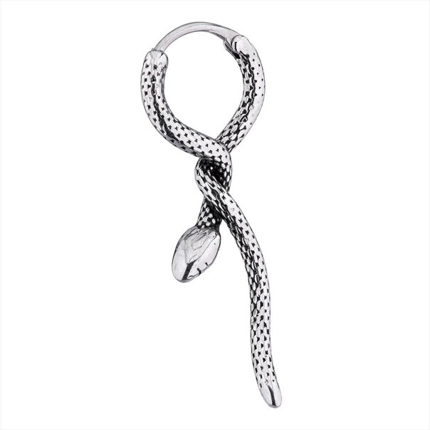 Piercing de oreja colgante con forma de serpiente de acero quirúrgico Blue Banana (plateado) | Joyería para piercings