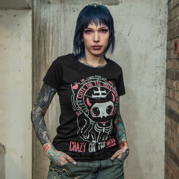 „Herzlos süß von außen“-T-Shirt (Schwarz) | Alternative Mode, Gothic-Kleidung