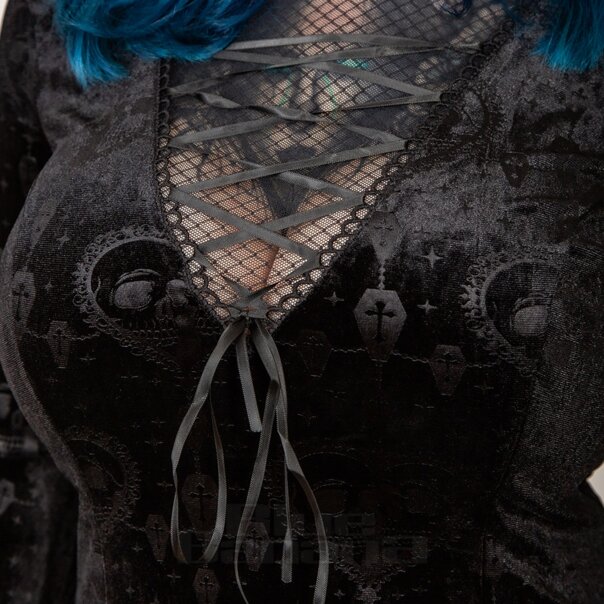 Banned Lucinda Velvet Gótica Vestido (Negro) | Blue Banana