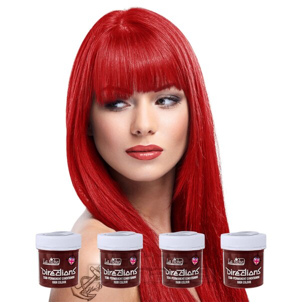 La Riche Directions Pillarbox Red Semi-Permanent Colour Kit, Hair Dye 4 Pack 80ml
