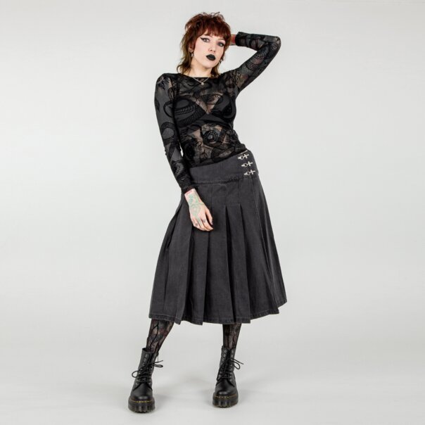 Hell Bunny Snake Charmer Mesh Top (Black) | Blue Banana