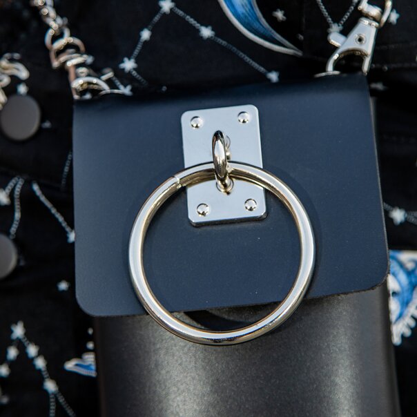 Blue Banana Faux Leather Ring Bag (Black) | Alternative Handbags