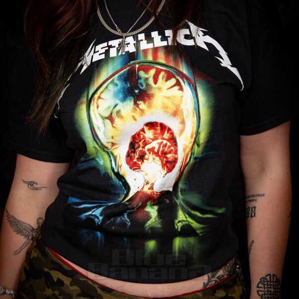Metallica Oficial Explotado Camiseta (Negro) | Blue Banana