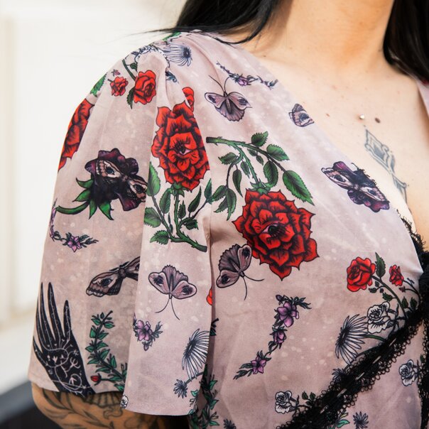 Jawbreaker Flower Spirit Mini Dress (Multicolored) | Alternative Fashion, Goth Clothing