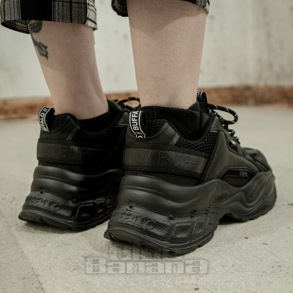Buffalo Yuno Trainer (Black) | Alternative Platform Shoes