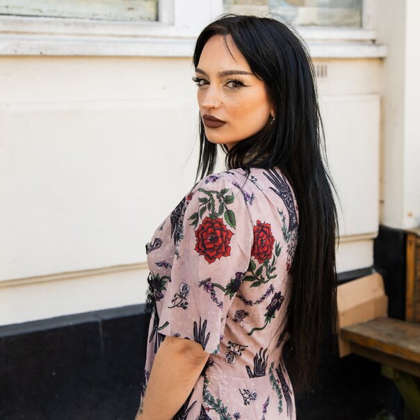Jawbreaker Flower Spirit Mini Dress (Multicolored) | Alternative Fashion, Goth Clothing