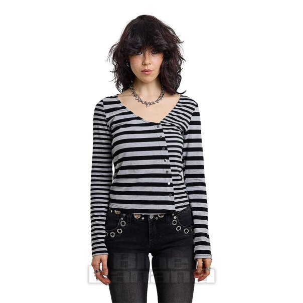 Ragged Priest Talley Top (Grey/Black) | Alternative Clothing