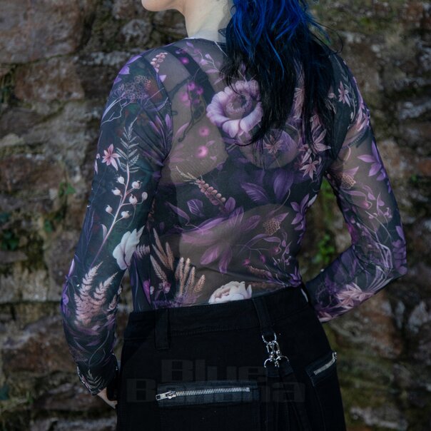 Killstar Wrenwell Mesh Top (Purple) | Killstar Clothing