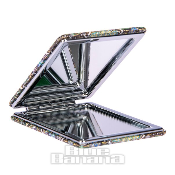 Espejo de maquillaje compacto plegable (cuadrados de mandala) | Lentes de contacto de colores